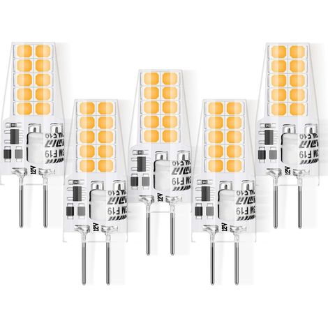 Lot de 5 G4 LED 3W 12V AC/DC Ampoules, Équivalent 30W Ampoule Halogène, Blanc Chaud 3000K,Non Dimmable [Classe énergétique E]