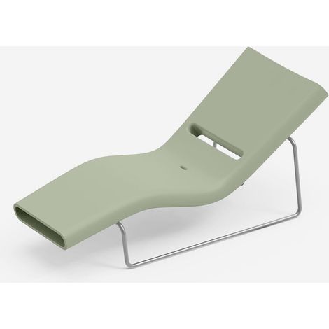Lettino da sole design in polietilene per giardino telaio grigio Esse - Verde (1/3)