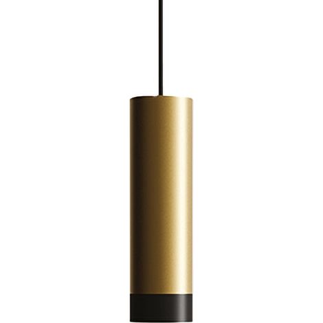 Tubotto Lampada a Sospensione LED 8W 3000K Finitura Oro e Nero Design Moderno in Alluminio Anodizzato per Illuminazione d'Interni Elegante
