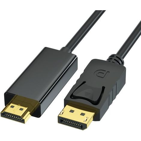 Adaptateur de câble DisplayPort vers HDMI, 4K 30 Hz, prise en charge multiécrans, connecteurs plaqués or, il est adapté pour projeter des ordinateurs portables, des consoles de jeux, des (1/5)
