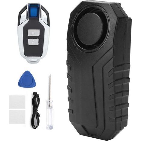 Diebstahlalarm mit Vibrationsalarm für Fahrräder, Elektroroller, Motorräder und den Heimgebrauch (Schwarz KS-SF22R KS-SF22R)