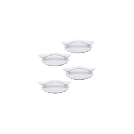 4 tiradores autoadhesivos de plástico blanco para puertas, ventanas, armarios, cajones y roperos (8,3 x 4,9 cm) - Crezuo