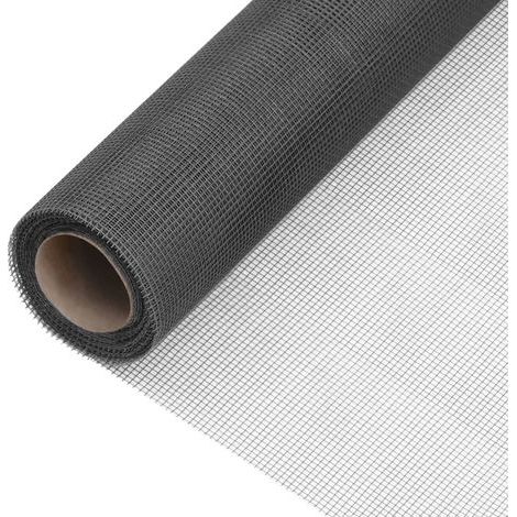 Moustiquaire en fibre de verre 112 x 2000 cm noire (1/5)