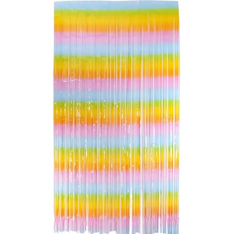 Rideau En Lanières De Feuille Métallisée - 100 X 200 Cm - Pour Décoration De Fête - Lot De 3 (1/3)