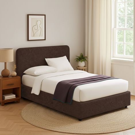 Cama Individual Slough, Desenfundable, Hecho en Italia, Marrón (1/5)