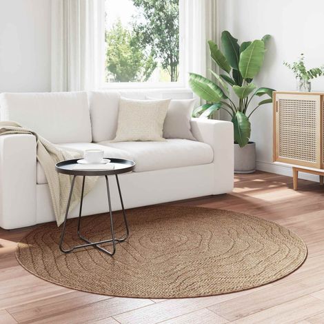 vidaXL Area Rugs Round Moire AGIRA Natural Ø 160 CM Polyester