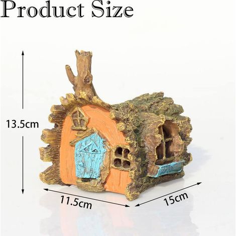 Décoration d'aquarium cabane en bois artificiel pour poissons et reptiles abri grotte pour aquarium (1/5)