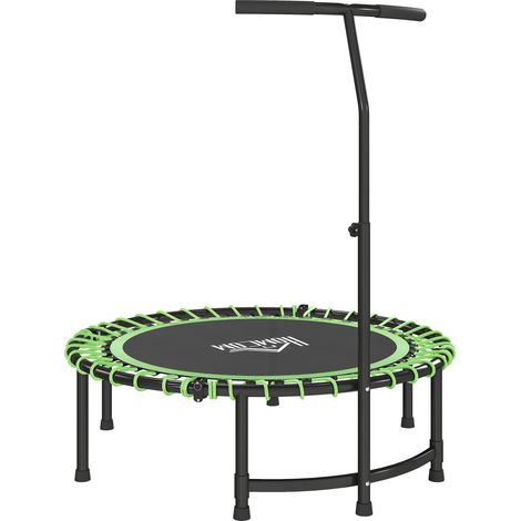 Mini Round Steel Frame Trampoline w/ Adjustable Handle- Green (1/5)