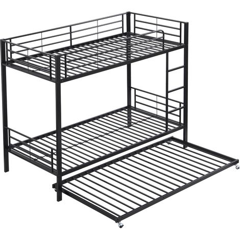 Litera metálica negra con cama nido 90 x 200 cm y 90 x 190 cm (1/5)
