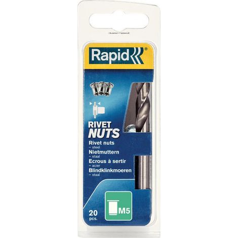 Tuercas remachables rapid cromado plata 20 piezas M5 (1/2)