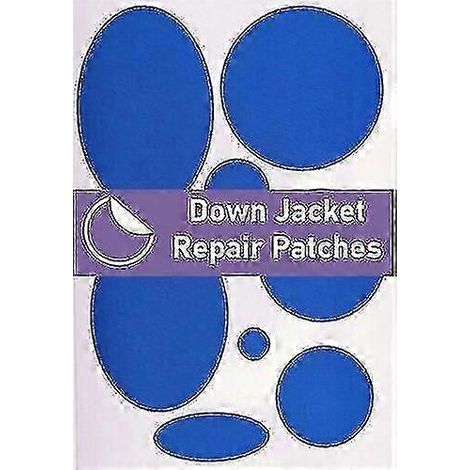 Kit de réparation pour doudoune prédécoupé, auto-adhésif, doux, imperméable, bleu royal (1/5)