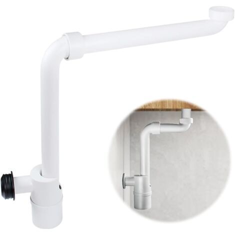 Siphon économiseur d'espace 1/4" pour lavabo - Siphon anti-odeurs pour lavabo - Réglable à 360° - Pour salle de bain - Siphon plat - Salle de bain (1/5)