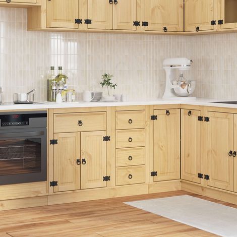 Schrank SKI Honigbraun 40 x 46 x 81 cm Massives Kiefernholz