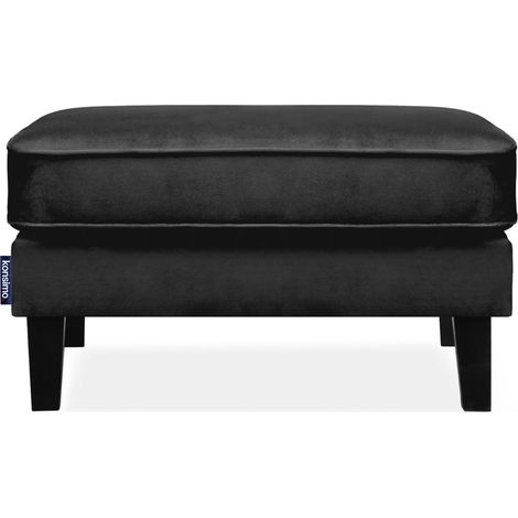 KONSIMO TERSO Sitzhocker zeitloses Design mit hohe Beine und Weicher Velours-Stoff , dunkelblau (1/4)