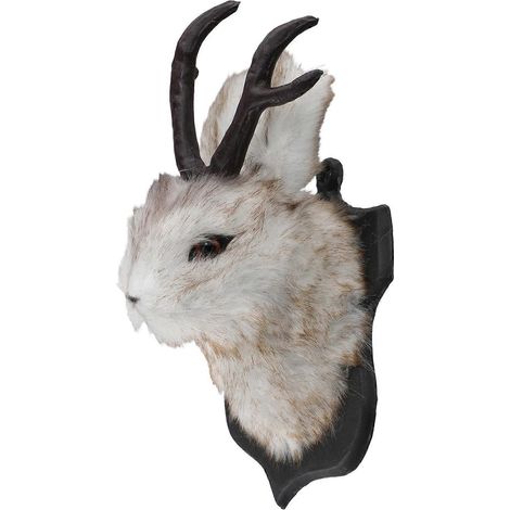 Têtes de lapins de Pâques avec bois, décoration murale, figurines d'animaux en résine pour la maison - JBMEDIA (1/4)