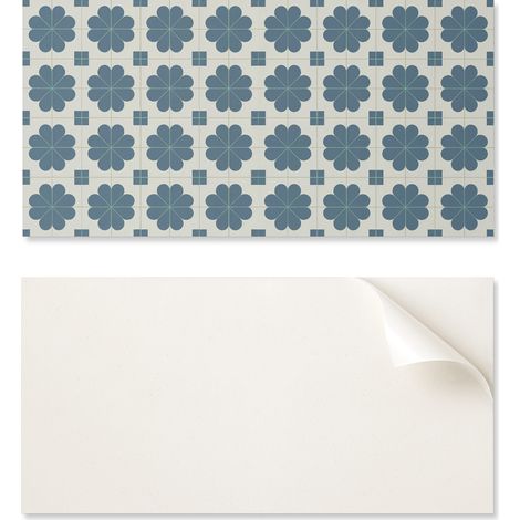Panel autoadhesivo estampado - Perfecto para la cocina. 100 x 50 cm. Dise帽o floral a cuadros.
