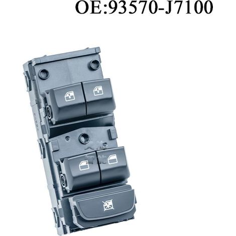 93570-J7100 Interrupteur de régulateur de fenêtre, convient aux modèles Kia Ceed de troisième génération, commande la montée et la descente des vitres électriques, interrupteur principal du côté condu (1/4)