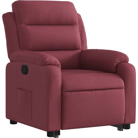vidaXL Fauteuil inclinable rouge bordeaux tissu (1/5)