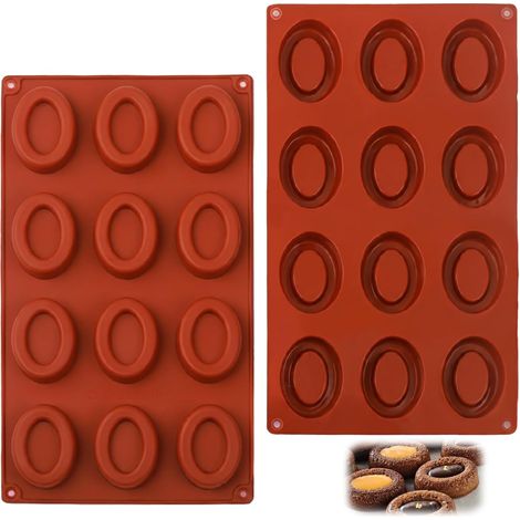 2 Pièces Moule Ovale en Silicone, 28.7 × 16.7 cm Moule Silicone Ovale  Moule Silicone Patisserie, Oval Silicone Baking Pan Pour Biscuits, Chocolats, Beignets, Bonbons, Puddings, Gelées, Gâteaux