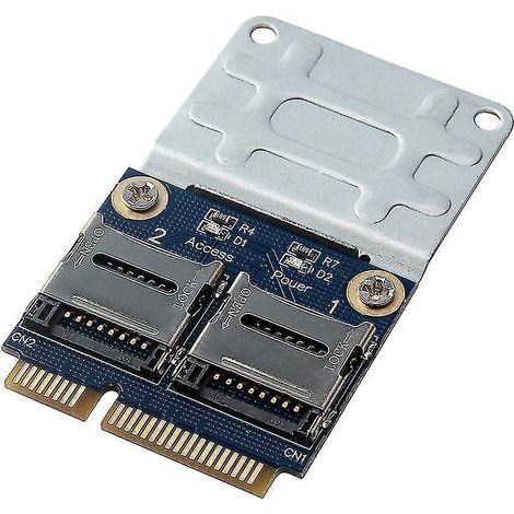 Adaptateur de lecteur de carte mémoire Micro TF SD vers Mini PCI-E Express avec support (2 cartes) (1/4)