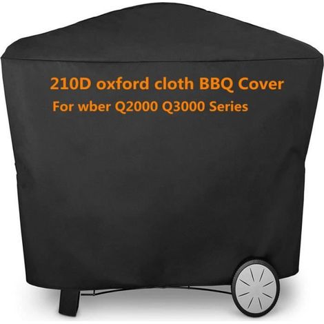 112.4x64.1x95.6cm Housse de protection imperméable pour Barbecue Weber série Q2000 Q3000 Q300, housse de prot (1/4)