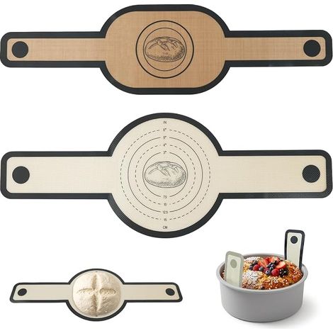 Silicone Baking Mat for Dutch Oven, Reusable Bread Baking Mat with Heat Resistant Handles, Suitable for Sourdough Bread, Pizza and Cookies