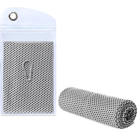 Set de Serviettes Fraîcheurs pour Salle de Sport, Anti-Transpirante à Séchage Rapide avec Poignée en Silicone, Serviette Fraîcheur Instantanée 30 x 90cm (1/5)