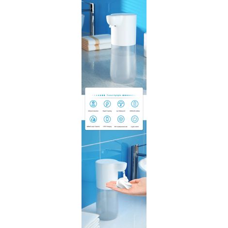 600 ml Automatischer, berührungsloser Schaumseifenspender mit Sensor, USB-Ladefunktion, intelligenter Infrarotsensor, Flüssigseifenspender für Handseife (600 ml)