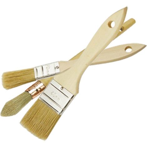 Set di Pennelli 2 Pennelli Piatti + 1 Spazzola per Ritocco 20, 40 e N° 3/0