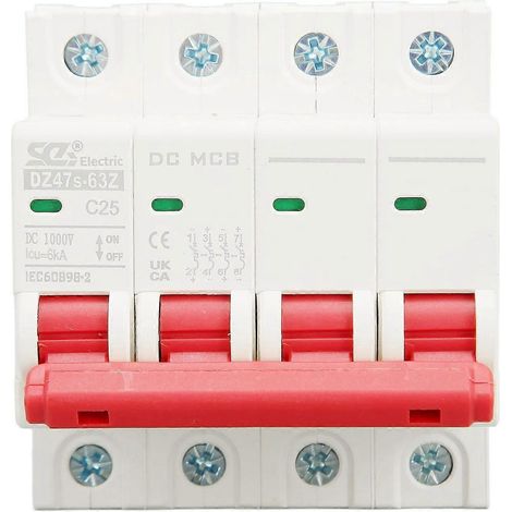 4-poliger DC 1000V Mini-Leistungsschalter zur DIN-Schienenmontage für Solaranlagen