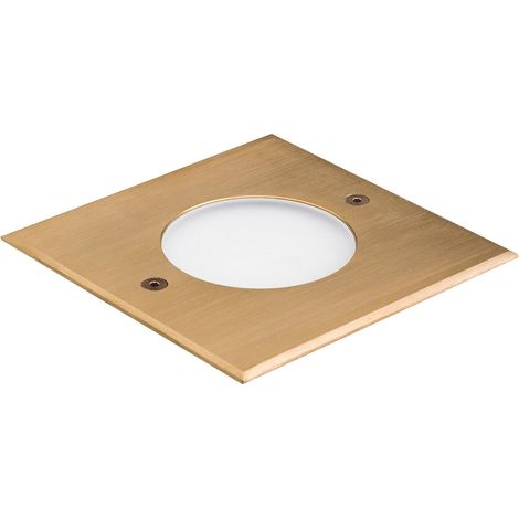 Encastré de sol extérieur ZEPH 2 SLIM 230V carré bronze non percée bleu 3x2W - EUROPOLE - 56194NBR