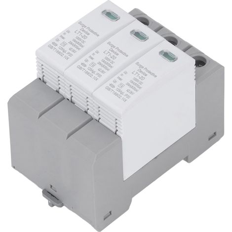 Parafoudre DC 1000V IP20, protection contre la foudre et surtensions, ignifuge, dispositif parafoudre 3P pour installation électrique. (1/5)