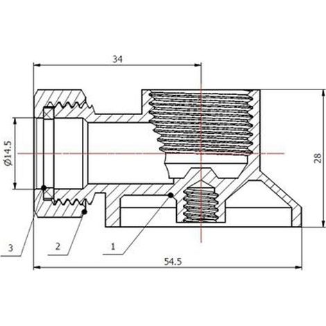 Garis Applique in ottone 14 mm, finitura grezza o cromata