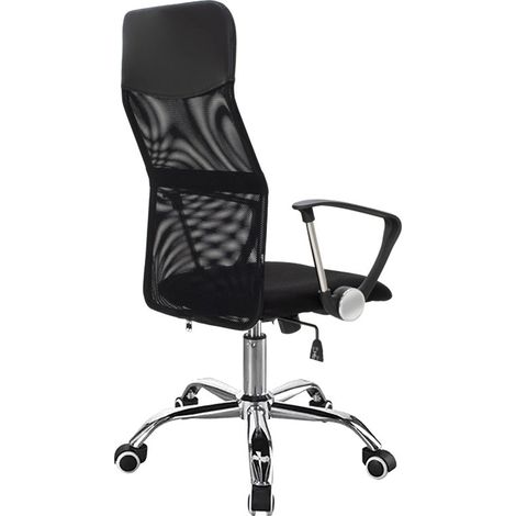 Chaise de bureau en tissu noir 61x59x109,5-123 cm (1/4)