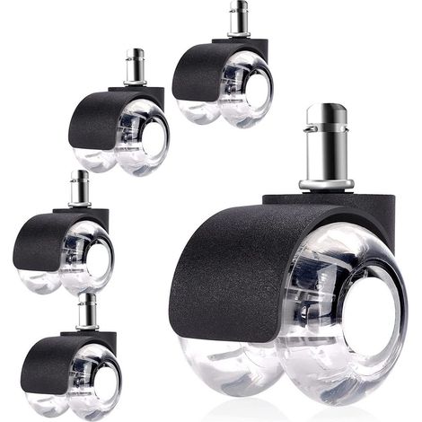 Ruote per sedia da ufficio, confezione da 5, 11 mm x 22 mm, ruote silenziose per sedia da ufficio (1/4)