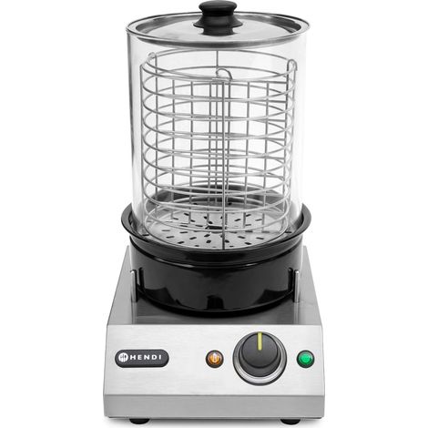 Chauffe-Saucisses Rond Vapeur - Inox - Verre Trempé - Hendi (1/2)