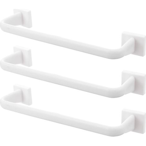 Porte-serviettes mural blanc en polypropylène (PP), 3 barres simples (1/5)