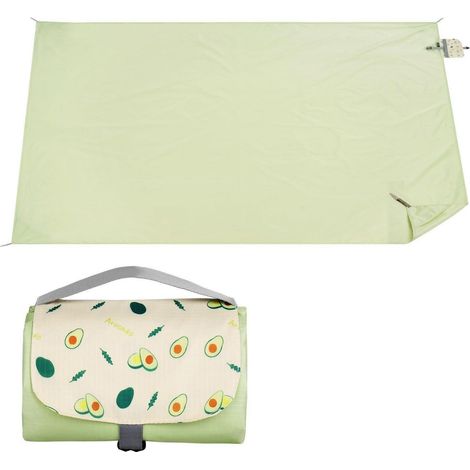 Tapis de pique-nique imperméable 100x150cm, pliable et portable, vert avocat (1/5)