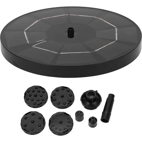 Kit de pompe à fontaine solaire pour bassin, 3W, 6 buses, hauteur max 70cm, diamètre 180mm, extérieur (1/5)