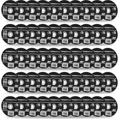 Eberth – Lot de 50 disques à tronçonner Ø75mm – Épaisseur 2,1mm – Pour acier, inox et aluminium – Meuleuse – Performance de coupe optimale (1/5)