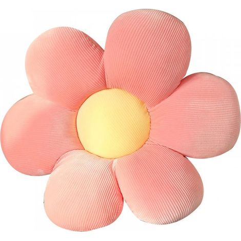 Coussin d'oreiller en forme de fleur, oreiller en peluche de fleur rose à six pétales de 15.75 pouces, coussin de siège de décoration de maison (1/5)