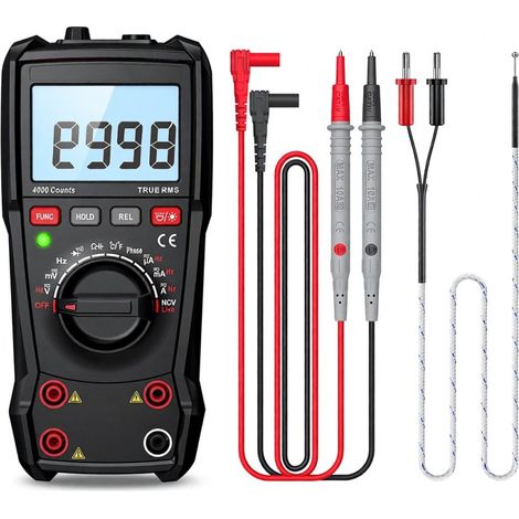 Multimètre numérique multifonctionnel HT135A, écran couleur LCD, multimètre portable, 4000 points RMS, mesure professionnelle de tension, courant, capacité, résistance, fréquence, température et diode (1/5)