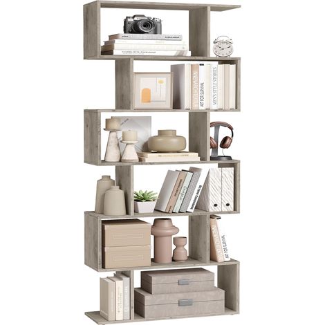 Bibliothèque, Étagère à 6 Niveaux, Meuble de Rangement (1/5)