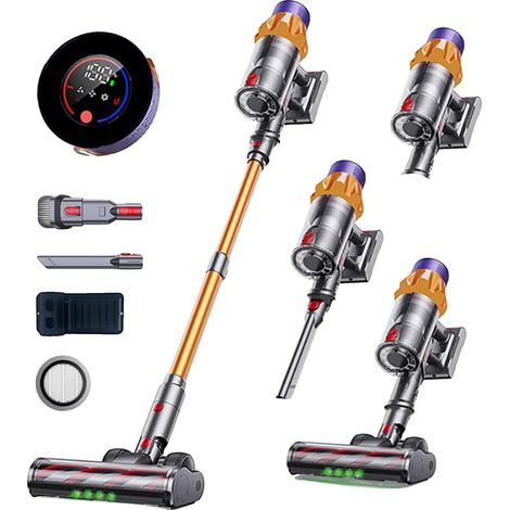 Aspirateur, sans fil, puissance d'aspiration élevée, Or (1/2)