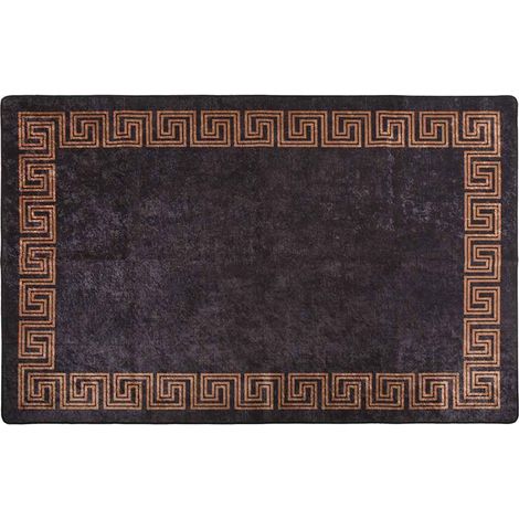 Maison Exclusive - Teppich Waschbar 80x150 cm Schwarz und Golden