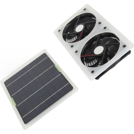 Solarpanel-Lüfterset 100W 12V Wasserdichter tragbarer Doppelabluftventilator mit Solarpanel für Heimgewächshaus (1/5)