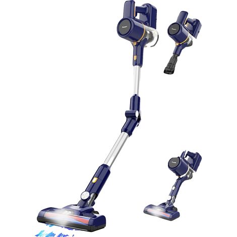 Aspirateur sans fil, puissance d'aspiration de 55KPa, batterie amovible, Bleu noir, UE (1/2)