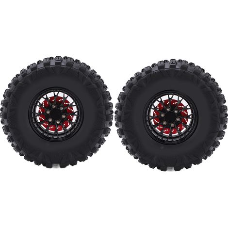 Set mit 2 rutschfesten RC-Reifen aus Aluminiumlegierung, Ersatzgummireifen für 1/10 Traxxas RC-Crawler, schwarz (1/5)