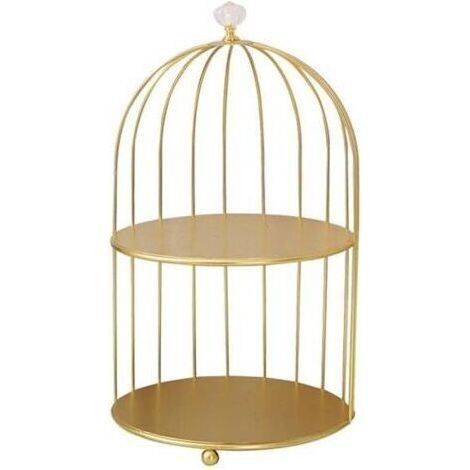 Étagère cosmétique en forme de cage à oiseaux, idéale pour les cosmétiques de bureau, les cupcakes, les flacons de parfum, les produits de soin et les desserts. (1/5)