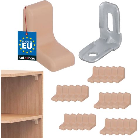 Soporte de montaje para muebles KOTARBAU® Komandorek de metal con tapa de haya, juego de 25 unidades (1/5)